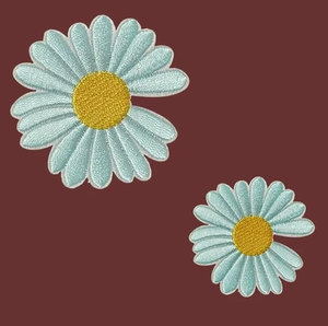 Accesorios de Ropa Personalizados para Fabricantes: Insignia Bordada Termoadhesiva de Flores Margaritas para Bolsos y Chaquetas, Bajo MOQ - Product Image 3