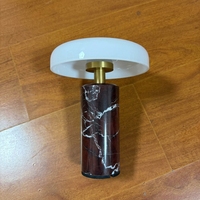 Lampe de chevet rechargeable en marbre véritable pour mariage, 8-12 heures d'autonomie, interrupteur tactile portable, abat-jour en verre, lampes de table sans fil