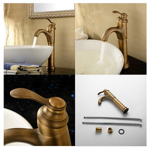 Robinet d'<span class=keywords><strong>eau</strong></span> antique, style rétro, robinets de salle de bain de style ancien, robinets en laiton, traditionnels - Product Image 4