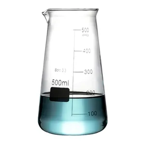 Vaso de vidrio de laboratorio 250ml 500ml Vaso cónico con pico