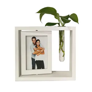 Photo Picture Frames High Quality Custom Wooden Customized Logo Carton Box Stainless Steel Interior Wood Frame White & Brown