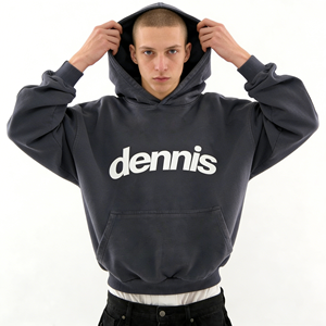 Hoodie court unisexe coupe ample en <span class=keywords><strong>molleton</strong></span> <span class=keywords><strong>bouclette</strong></span> 100% coton, style streetwear vintage épais pour homme - Product Image 2