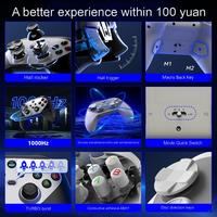 Manette de jeu sans fil 2,4 GHz à double capteur Hall, volant de jeu avec bouton Turbo et gyroscope six axes pour PC/Android/iOS Rétro