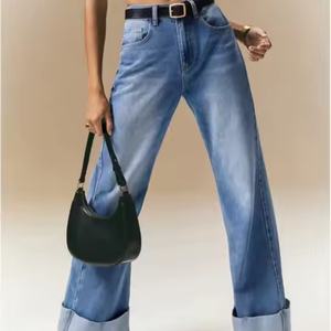 Jeans de Mujer de Tiro Bajo Personalizados, Pierna Ancha, Estilo Vintage, Streetwear, Holgados, Rectos, Oversize, Lavados, Baggy, para Chicas - ¡Lo Más Vendido de 2025! - Product Image 5