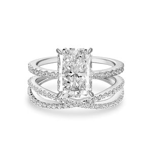 Anillo de Compromiso SGARIT Personalizado de Oro 14K/18K con Diamante CVD Corte Esmeralda, Clásico para Mujer, Certificado IGI, Color D, 1-3ct - Product Image 2