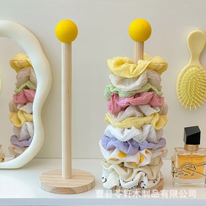 Support de rangement en bois pour chouchous, élastiques, bandeaux et pinces à cheveux, présentoir d'accessoires capillaires de haute qualité - Product Image 3