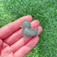 Figurine sculptée en pierre de cristal naturel HY, rose quartz, canard mandarin, pour artisanat décoratif à feuille de lotus