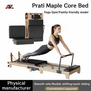 CZFIT Y005 Reformer de Pilates pliable en chêne massif pour la maison - Portable, durable, certifié CE, ressorts réglables, pour la santé et le renforcement musculaire - Product Image 1