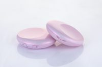 Étui compact personnalisé avec miroir intégré, disponible pour les commandes en gros, impression de logo, conteneur vide pour poudre pressée et blush, couleur nude