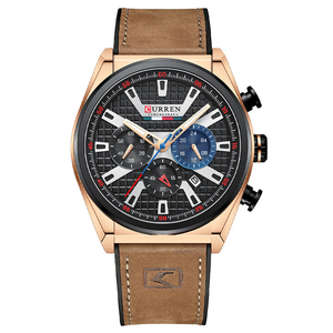 <span class=keywords><strong>Orologio</strong></span> <span class=keywords><strong>da</strong></span> <span class=keywords><strong>Polso</strong></span> <span class=keywords><strong>da</strong></span> <span class=keywords><strong>Uomo</strong></span> di Lusso 8392 con Quadrante Ovale, Cronografo Impermeabile e Cinturino in Pelle - Regalo Perfetto Montre Homme - Product Image 5