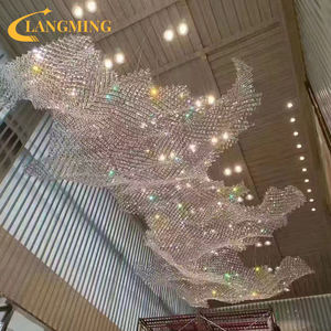 계단 샹들리에 빛 럭셔리 크리스탈 로프트 아파트 빌라 듀플렉스 바닥 거실 빈 회전 나비 긴 샹들리에 - Product Image 2