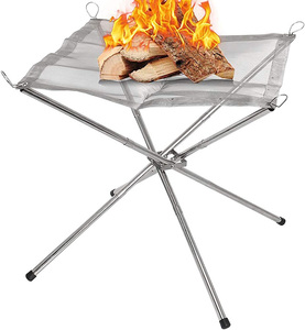 Foyer portable Ds, foyer extérieur avec sac de transport, foyer pliable en acier inoxydable à mailles, foyer de pique-nique pour feu de joie, camping - Product Image 5