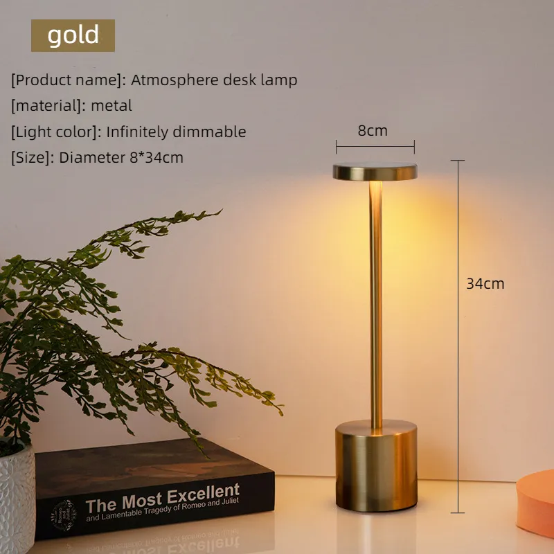 Lampe de table tactile de restaurant sans fil nordique lampes de table de bureau LED rechargeables sans fil USB de luxe modernes