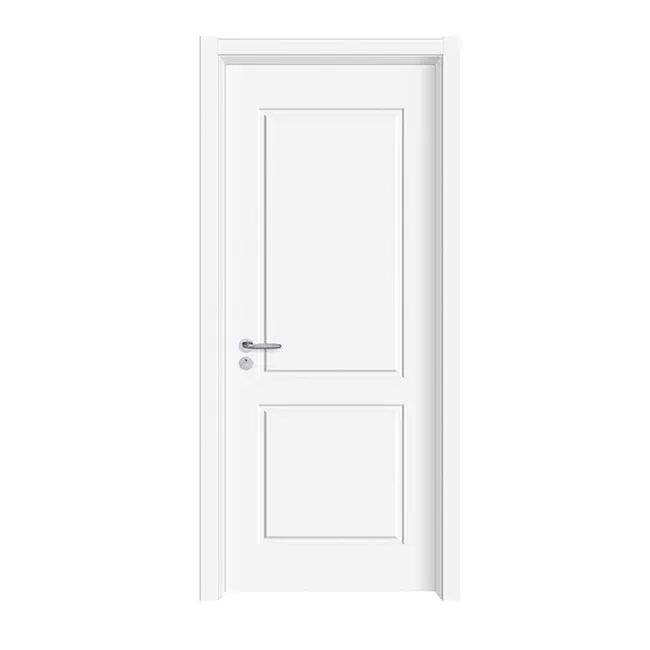 White Primer 2 Panel Good Price HDF Moulded Door Skin Modern Design For Apartment