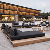 Ensemble de mobilier de jardin en rotin de style nordique, résistant à l'eau, pour terrasses, hôtels, villas, jardins, balcons