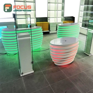 Professional Smoke Shop Display Cabinet Wood Glass Showcase Counter LED Light Tobacco Display Cabinet - Product Image 3