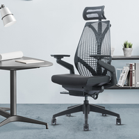 Chaise de bureau de luxe confortable pour la maison, chaise de bureau ergonomique pivotante en maille pour le jeu sur ordinateur, chaise de direction avec appui-tête