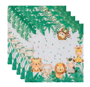 Assiettes en papier jetables pour fête d'anniversaire pour enfants sur le thème des <span class=keywords><strong>animaux</strong></span> <span class=keywords><strong>de</strong></span> <span class=keywords><strong>la</strong></span> forêt <span class=keywords><strong>de</strong></span> dessin animé - Product Image 3