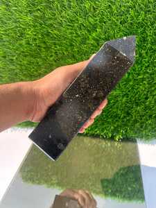 โอเบลิสก์คริสตัลออบซิเดียนสีดำหรูหราทำด้วยมือแบบดั้งเดิมการรักษาทางจิตวิญญาณป้องกันหอคอยหินสำหรับงานฝีมือคริสตัลอื่นๆ - Product Image 4