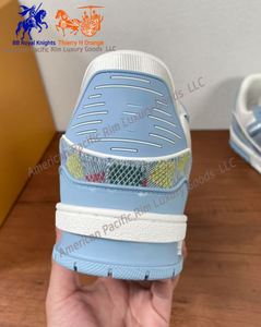 Zapatillas Deportivas Casuales de Diseño de Lujo para Hombre en Azul Denim, Cuero Suave, para Baloncesto, Tenis y Caminar - Product Image 5