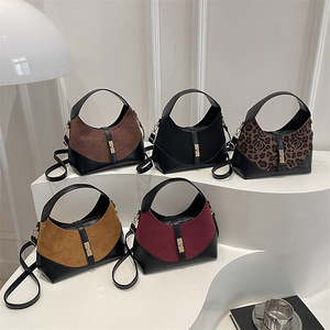 Bolso de hombro vintage de nailon y PU para mujer, estilo <span class=keywords><strong>bandolera</strong></span>, versátil, de dos tonos, para otoño-invierno 2025, novedad transfronteriza. - Product Image 1