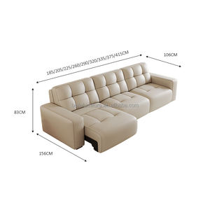 मालिश फ़ंक्शन के साथ शून्य दीवार-माउंट इलेक्ट्रिक चमड़े के सोफे बिस्तर आधुनिक डिजाइन छोटे लिविंग रूम के लिए तीन सीट रिमोट कंट्रोल - Product Image 6