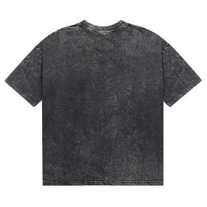 T-shirts pour hommes vintage noirs délavés à l'acide, respirants, de haute qualité, avec impression personnalisée de combinaison de couleurs, streetwear en coton - Product Image 2