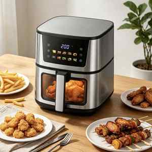 Friteuse à air intelligente 8,5 L pour usage domestique et commercial, 2200 W, 4 éléments chauffants, 25 % plus rapide, certifiée ETL CE, avec fenêtre de visualisation - Product Image 6