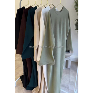 Nouvelle Abaya en velours côtelé pour femme, <span class=keywords><strong>robe</strong></span> <span class=keywords><strong>longue</strong></span> musulmane d'hiver, vêtement islamique, <span class=keywords><strong>robe</strong></span> modeste d'automne, Abaya en gros - Product Image 1