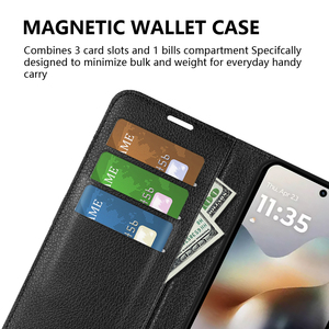 Para <span class=keywords><strong>Motorola</strong></span> G56/G66Y/G66J 5G Lichi Pu Leather Wallet <span class=keywords><strong>Flip</strong></span> Celular Case Cover - Product Image 2
