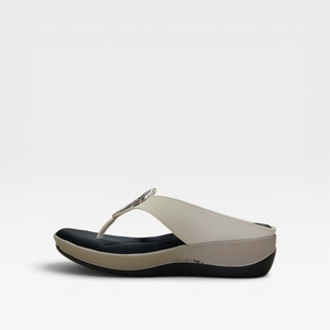 Sandales confortables pour femmes à entre-doigts, élégantes, à talon compensé, à enfiler, mode décontractée, pour usage quotidien, intérieur et extérieur, avec coussinets souples - Product Image 4