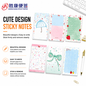 Bloc-notes autocollants imprimés mignons, blocs-notes adhésifs décoratifs, papeterie facile à écrire pour le bureau, l'école, les étudiants et comme cadeau - Product Image 1
