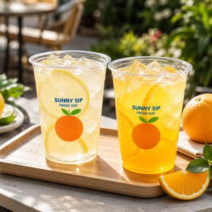 Gobelets en plastique PET transparents jetables avec logo personnalisé pour jus d'orange, thé au citron, soda, boissons fraîches, café à emporter, emballage de boissons - Product Image 3