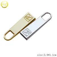 Custom brand name clothes metal zip puller silver gold plated zipper slider puller for bags