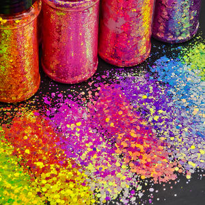 Großhandel Polyester-Glitzer 2 OZ Stark Funkelnder Fluoreszierender Grober Glitzer für Becher, Nageldesign und Basteldekoration - Product Image 2