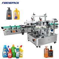 Machine d'étiquetage verticale double face UPK, 80 pièces/min, pour bouteilles carrées en plastique, détergent, huile