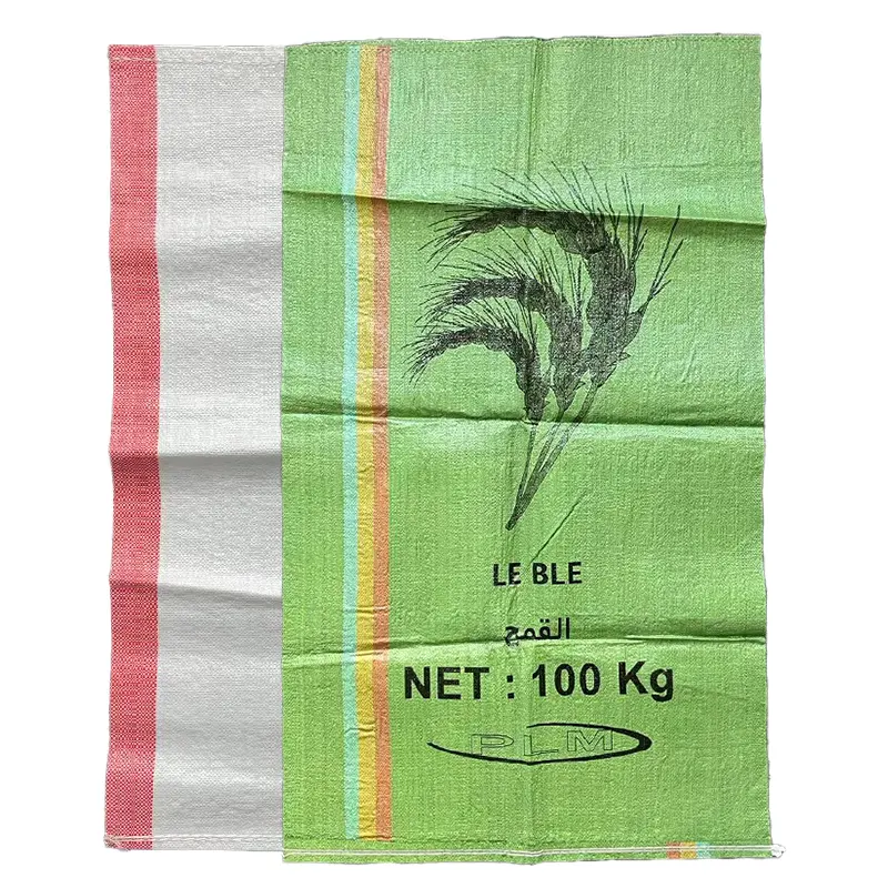 Manufacturer Price PP Raffia Bags Recycled Material Grain Feed Seed Sacks 100kg