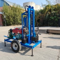Petite Foreuse Hydraulique de Puits d'Eau HP22 / 28 / 35, Machine de Forage Portable Diesel 120-200m pour Puits