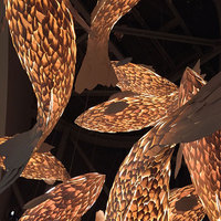 Lampe LED en bois pour décoration intérieure, luminaire décoratif d'intérieur, idéal pour un grand hôtel, un hall, des escaliers, des poissons