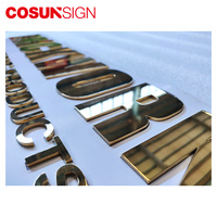 Pour les lettres de l'alphabet solide en acier inoxydable doré brossé découpées sur mesure pour la publicité intérieure/extérieure signalisation de magasin