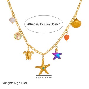 Fashion Marine Animal Starfish <b>Turtle</b> Pendant Stainless Steel <b>Necklace</b> Gift Charm Jewelry N2895 - Product Image 3