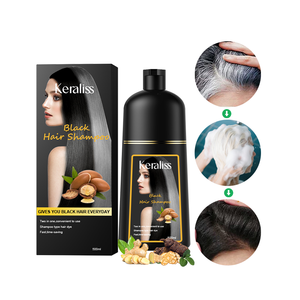 Shampoo colorant capillaire noir permanent aux extraits naturels de ginseng Joynna, pour usage domestique, hommes et femmes - Product Image 1
