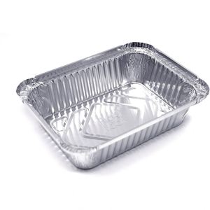 Rectangle Square Disposable Aluminum <b>Foil</b> Baking Pan Takeout Food <b>Container</b> Food Grade Plastic Lid Custom Size Kitchen Use - Product Image 2
