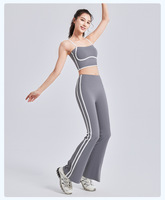Nouvel ensemble de vêtements de sport pour femmes à taille haute, tenue de yoga sans couture, coupe ajustée, haute élasticité, ensemble de sport 2 pièces