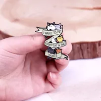 Lencana bros kancing Enamel kekasih kucing yang elegan dan menawan