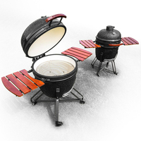 Barbecue en céramique Kamado personnalisé de 22 pouces, sans fumée, au charbon de bois, design compact pour la maison et l'extérieur
