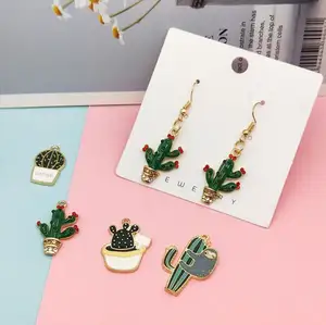 soft enamel plant cactus brooch scarf rhinestone pin pendant,DIY bag charm keychain car key holder earring, necklace bracelet