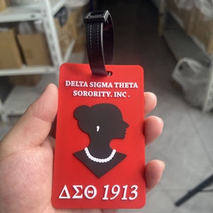 Etiqueta de Equipaje de Silicona con Diseño de Logotipo 3D de Lujo de 10.5*6.5 CM, Símbolo Masónico de la Hermandad Griega Divina 9, OES, etc. - Product Image 3