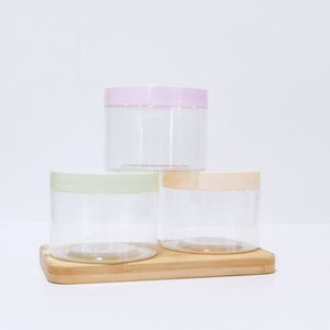 Custom <b>Macaron</b> Colors Caps Empty 250ml Plastic Pet Body Scrub Jars 8oz for Body Cream Hair Conditioner Jars - Product Image 6