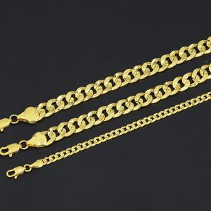JXX Joyería al por Mayor, Cadena Cubana de Diseño en Oro de 24K, Puede Combinarse con Colgante, Collar de Cadena - Product Image 1